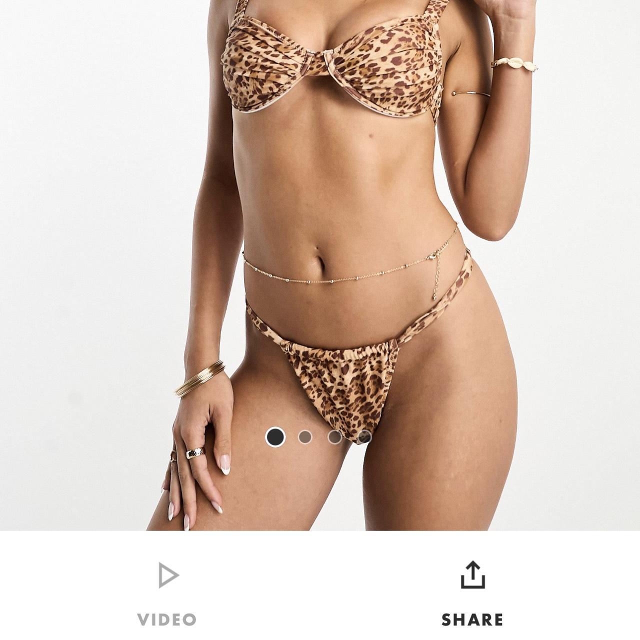 Miss Selfridge Bikini 3 Piece Set Leopard Depop