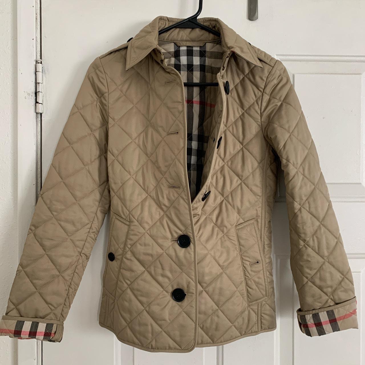 Burberry Quilted Jacket size Extra small women but... Depop