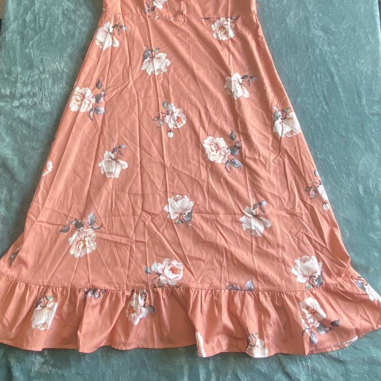 Cupshe Women's Orange and Pink Dress Depop
