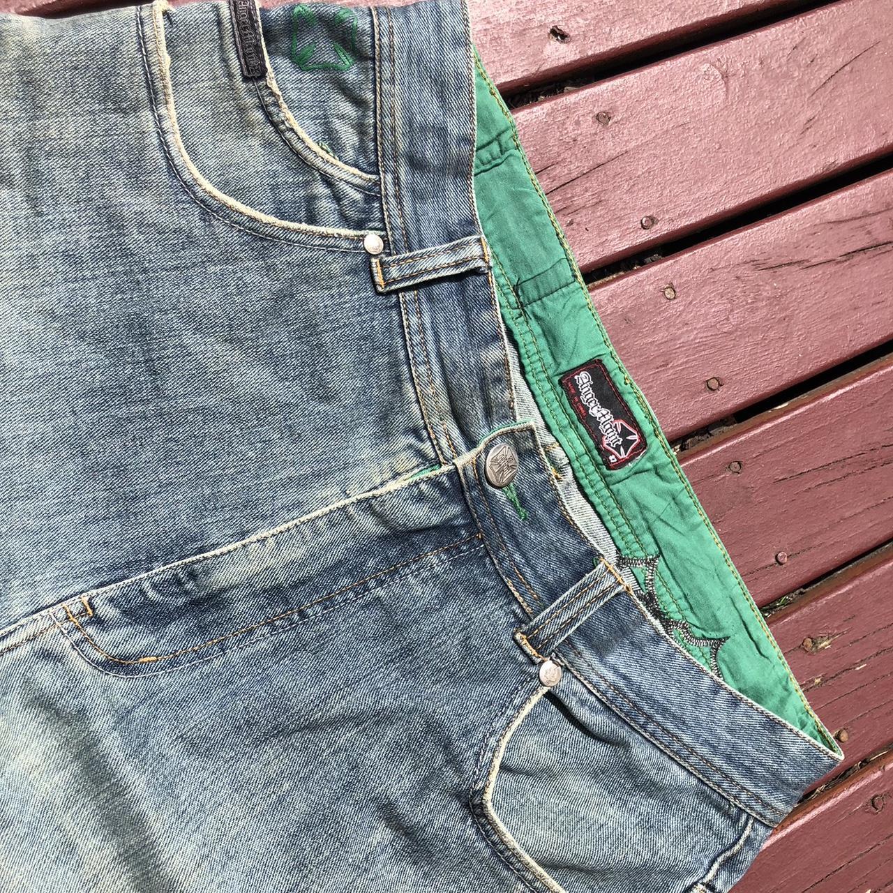 Massive jorts embroidered detailing Size 87 - Depop