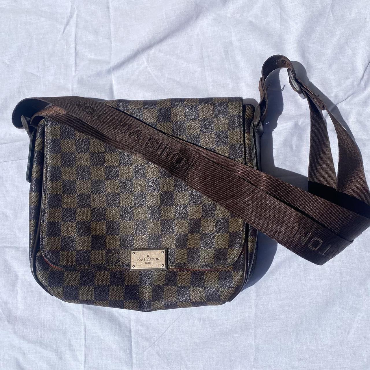 Faux Brown/Red Damier Louis Vuitton Messenger... - Depop