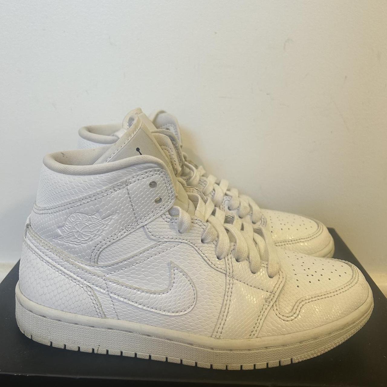 white colorful jordans