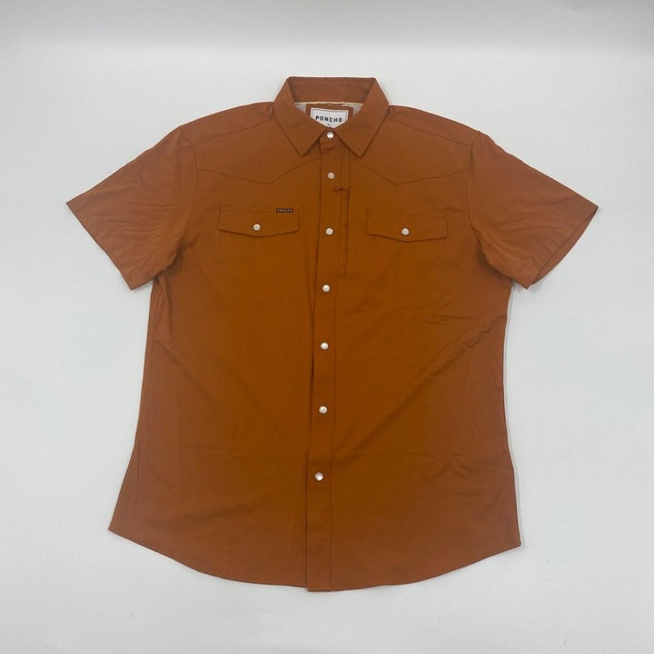 Poncho Burnt Orange Pearl Snap Shirt Size Medium - Depop