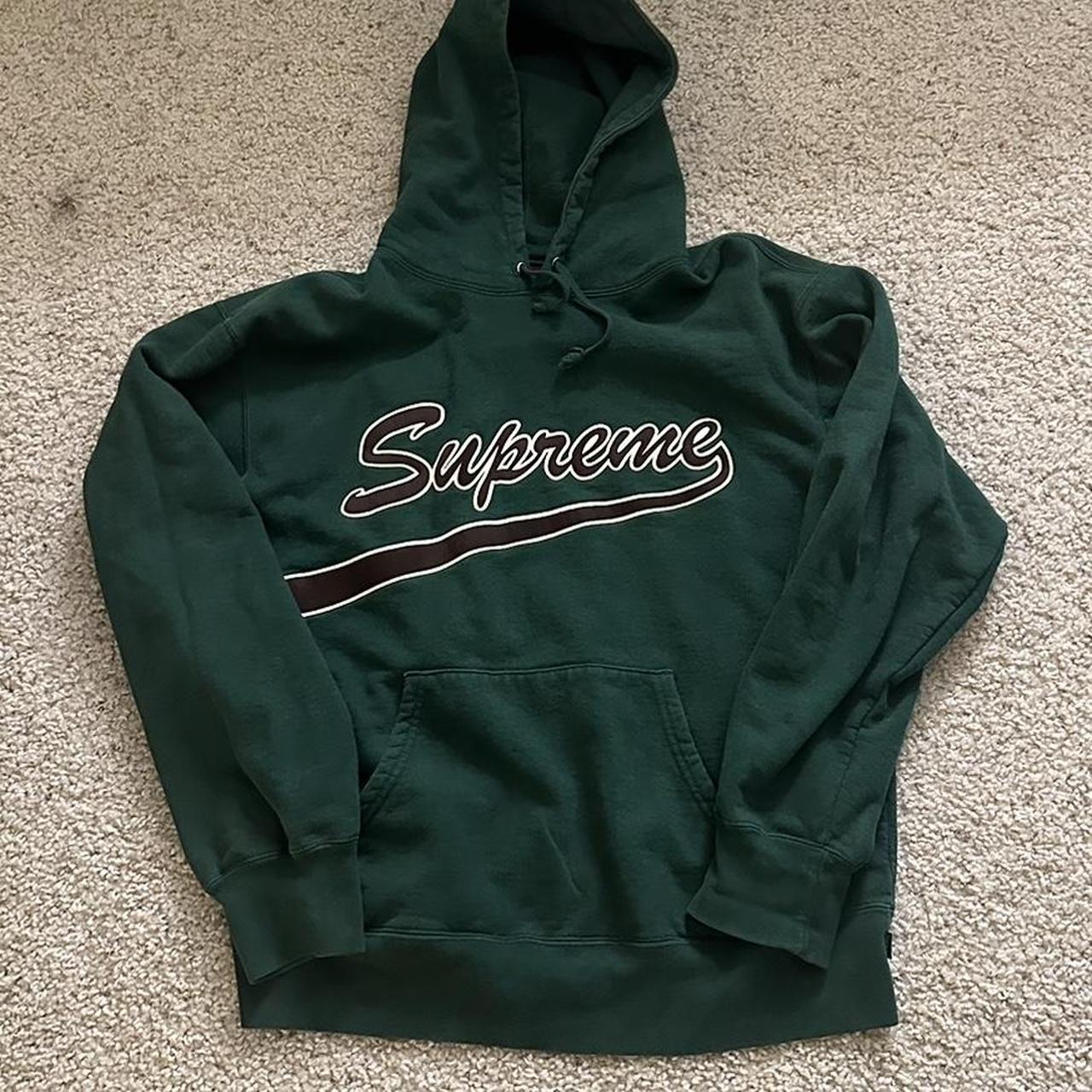 Dark green supreme online hoodie