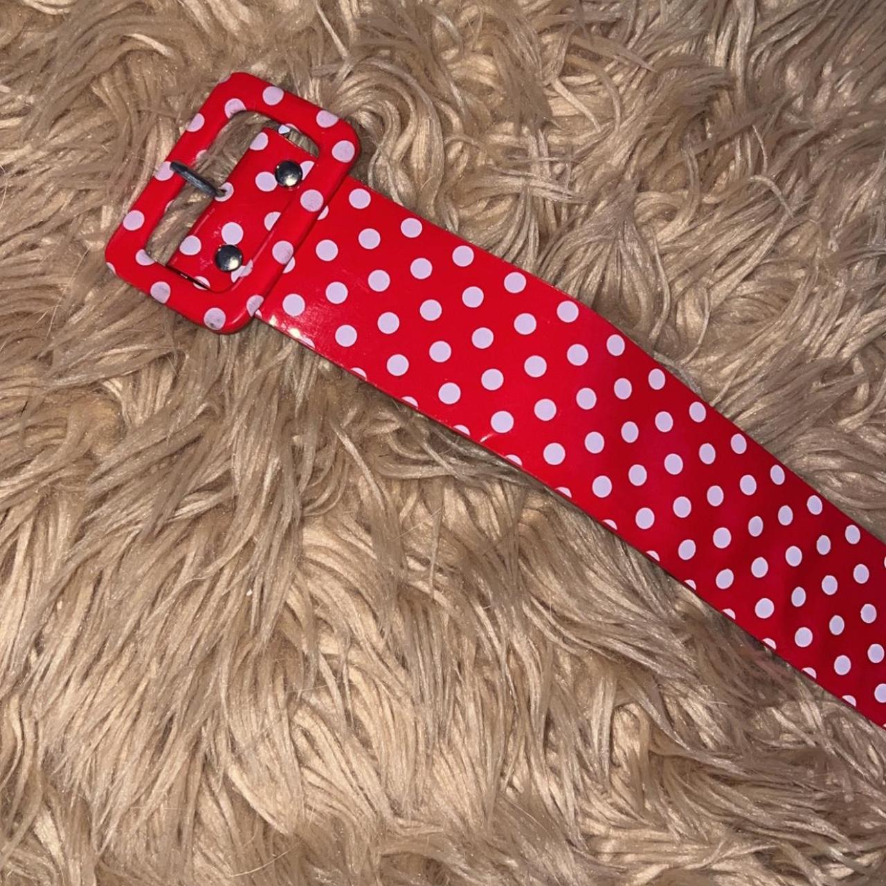 NWOT red and white polka dot belt. Major 50s vibes.... - Depop