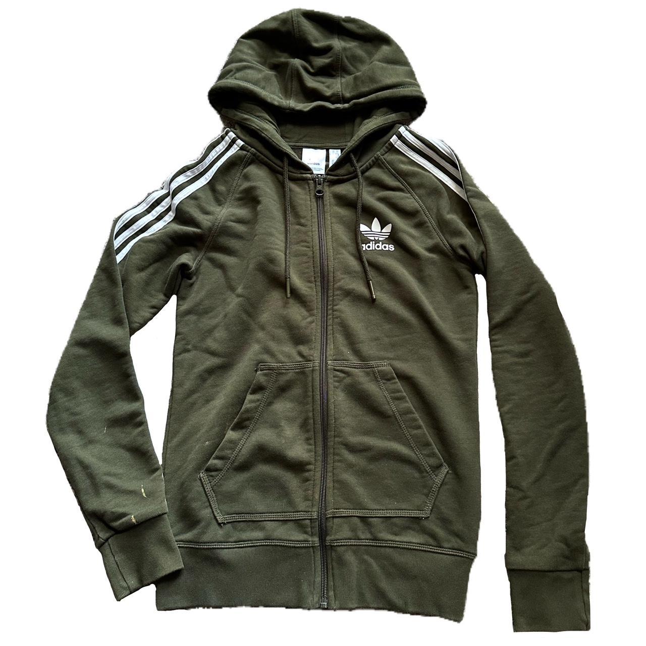 Khaki Green Adidas Zip Up Hoodie. In Great - Depop