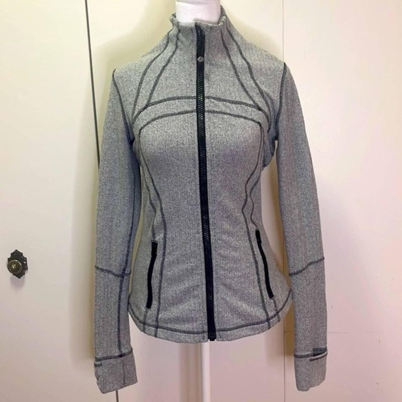 Lululemon divine jacket herringbone in light gray... - Depop