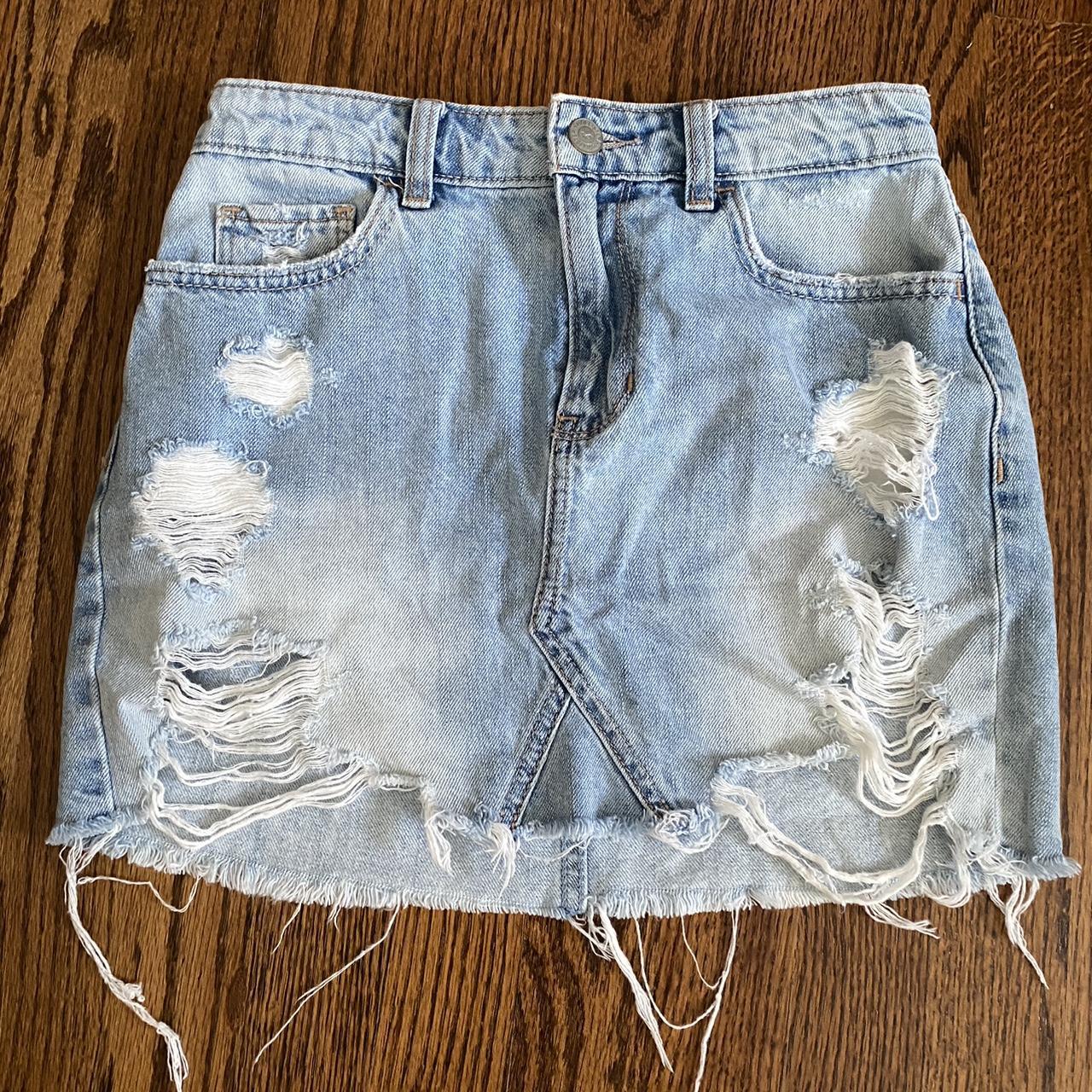 White denim skirt outlet hollister