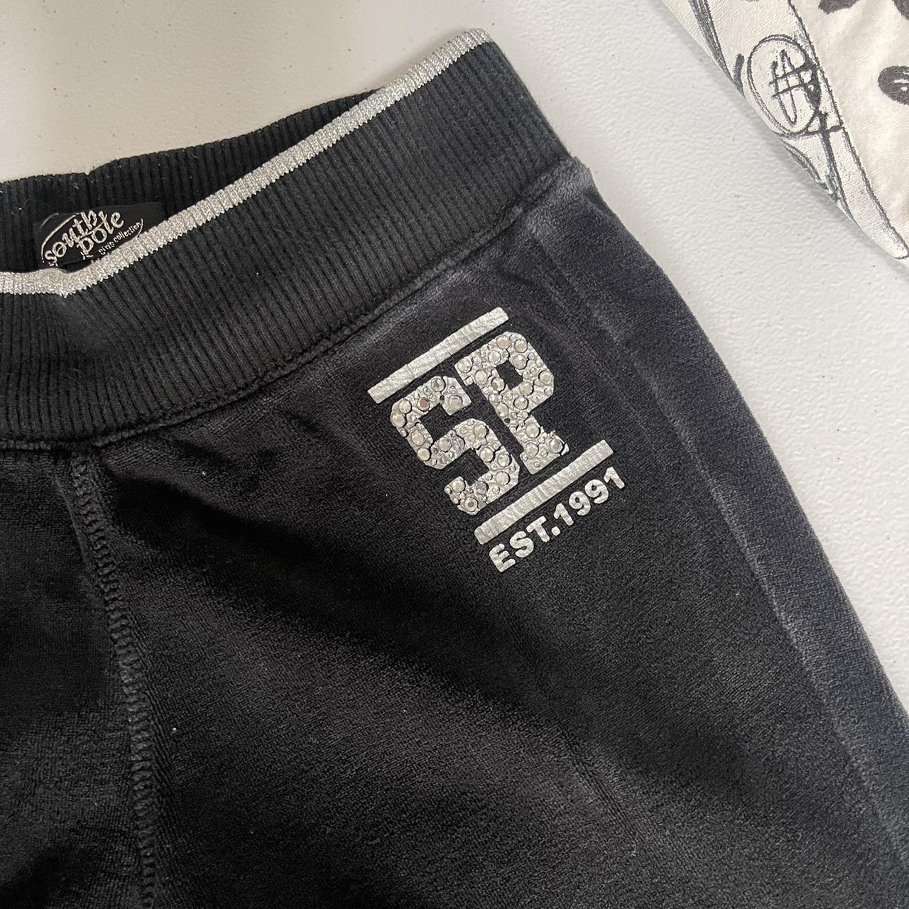 Southpole Women's Black and Silver Joggers-tracksuits | Depop