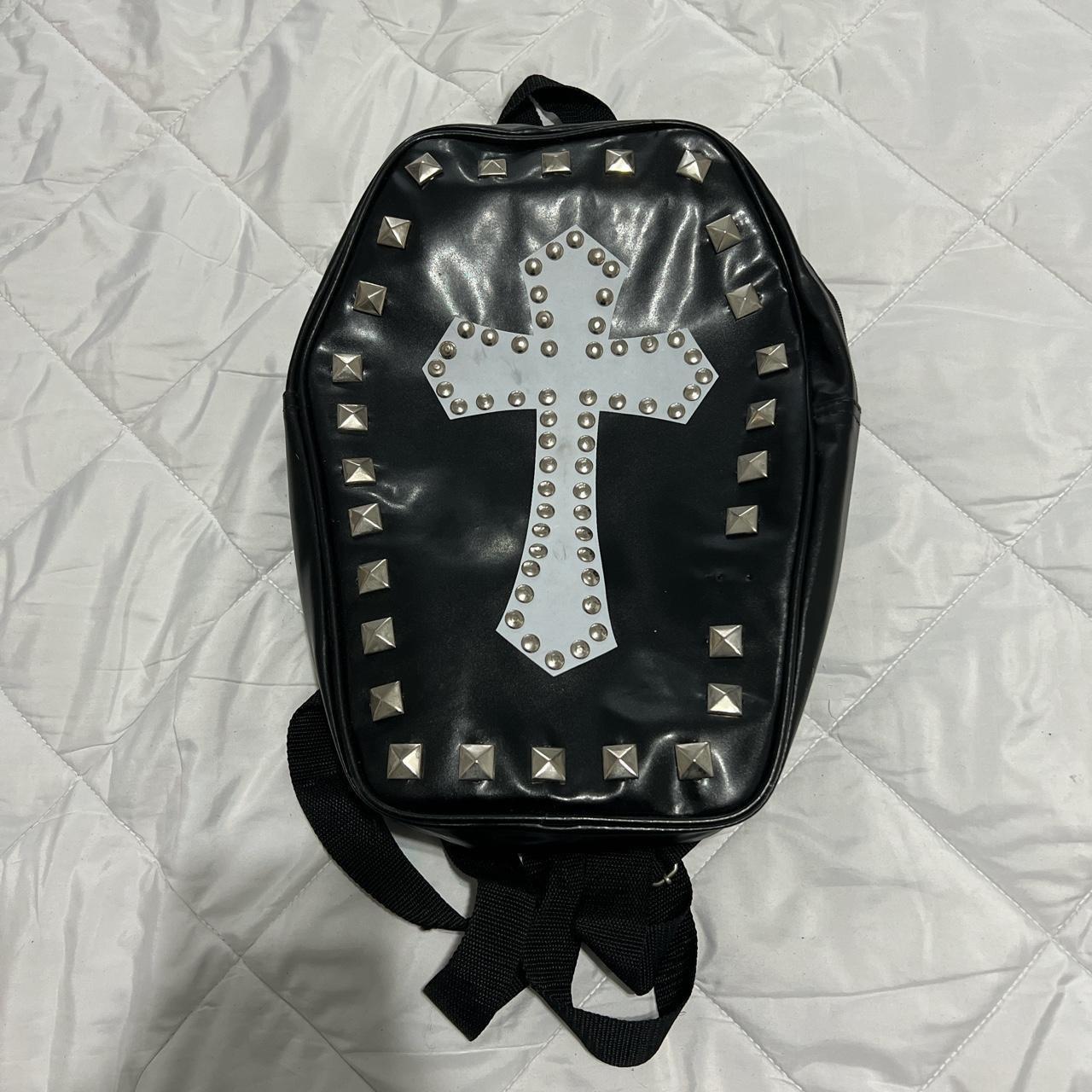 Cross leather back pack , missing a stud and some... - Depop