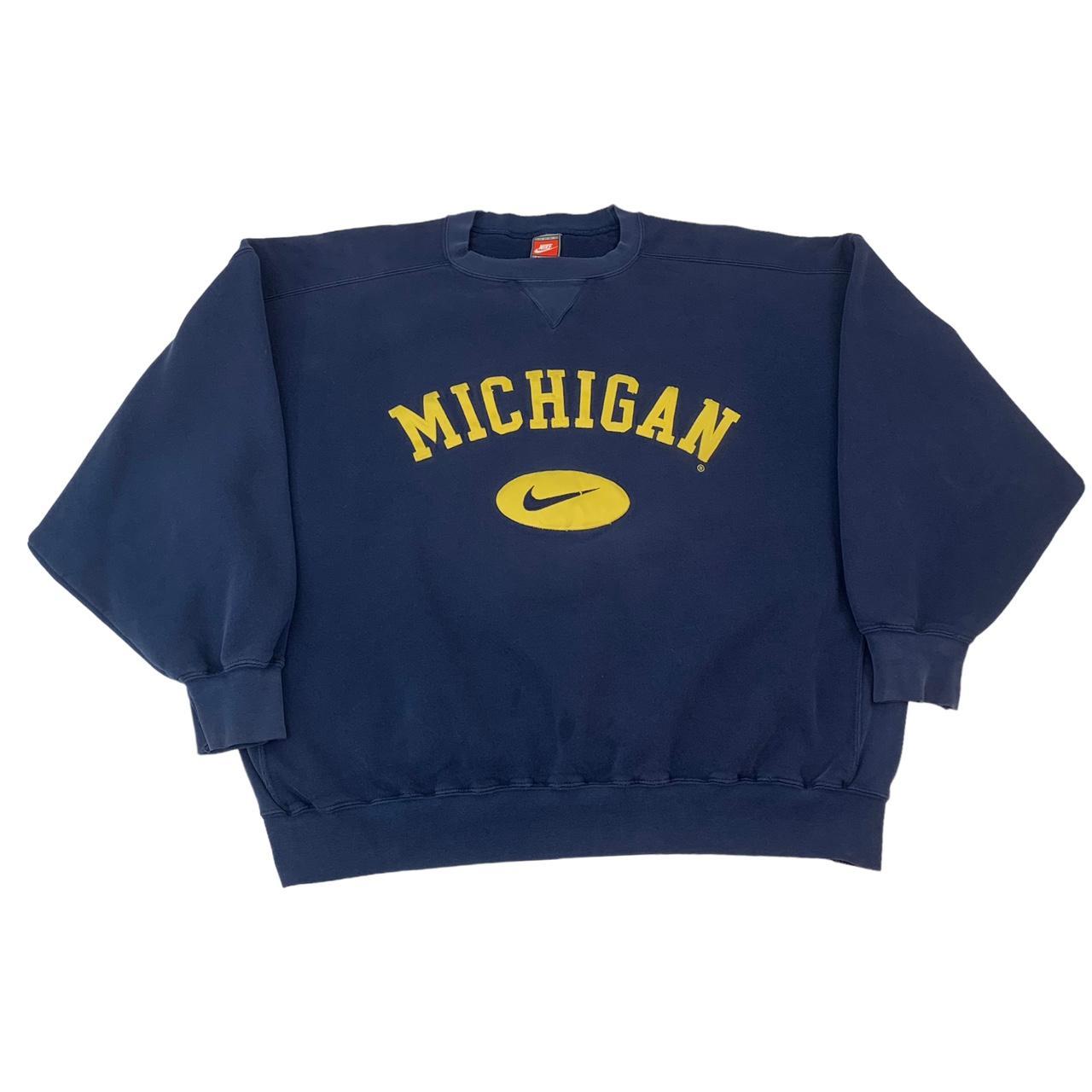 Vintage Nike Athletics Michigan Crewneck Sweatshirt - Depop