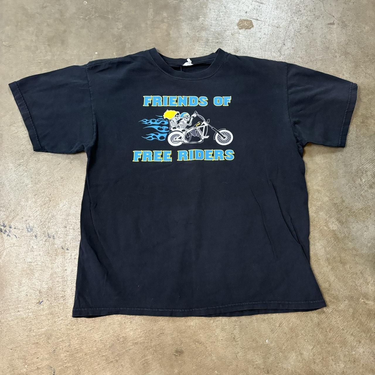 Vintage Friends of Free Riders Black Faded T-Shirt...