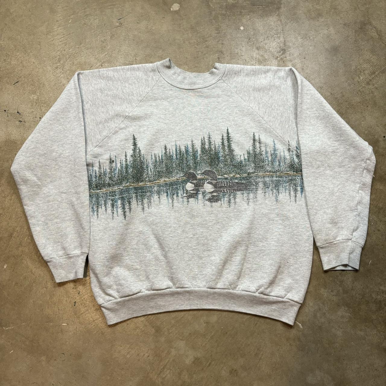 Vintage Fly Fishing Sweatshirt XL Nature Wildlife - Depop