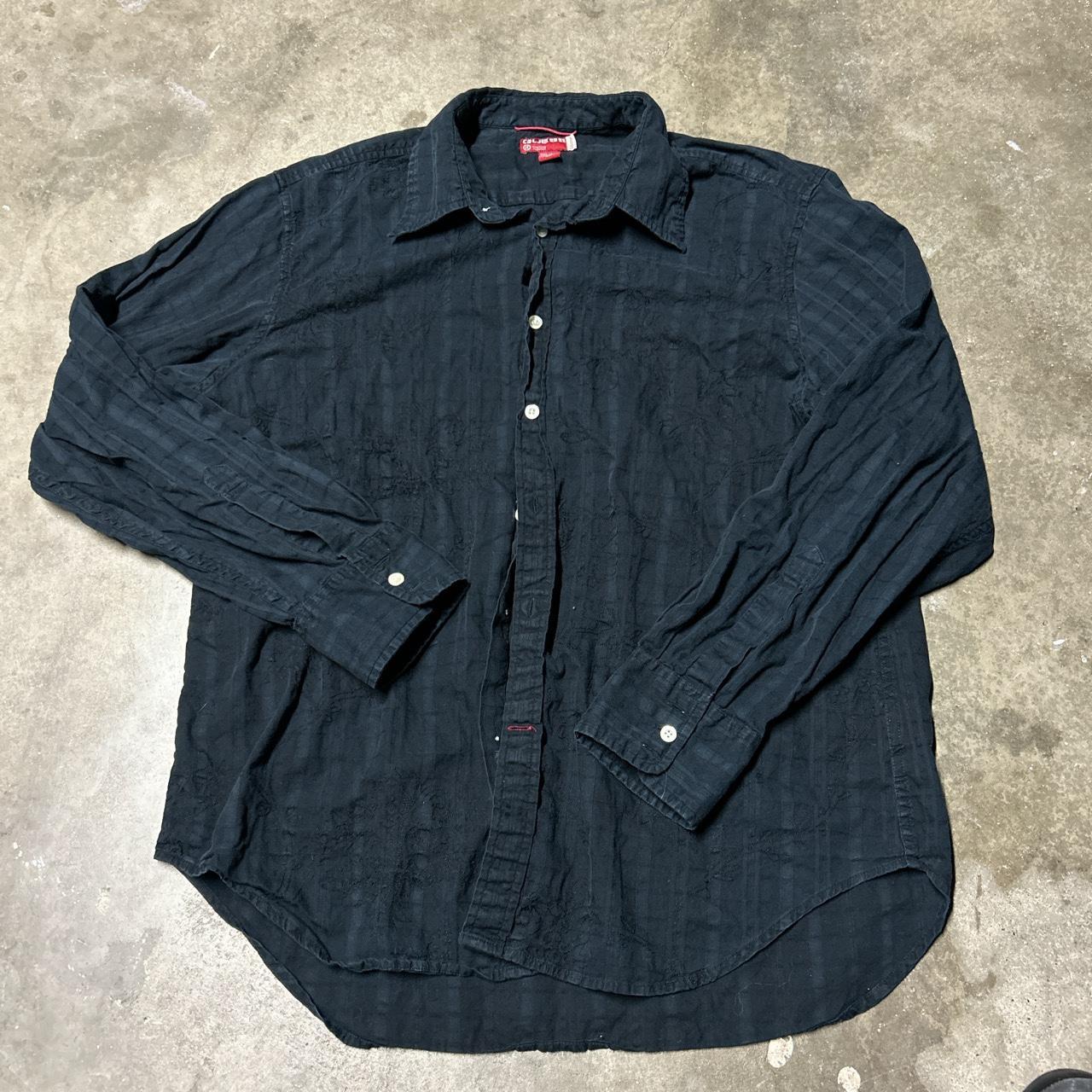 2000s Guess button up shirt Embroidery on front 22Wx28L - Depop