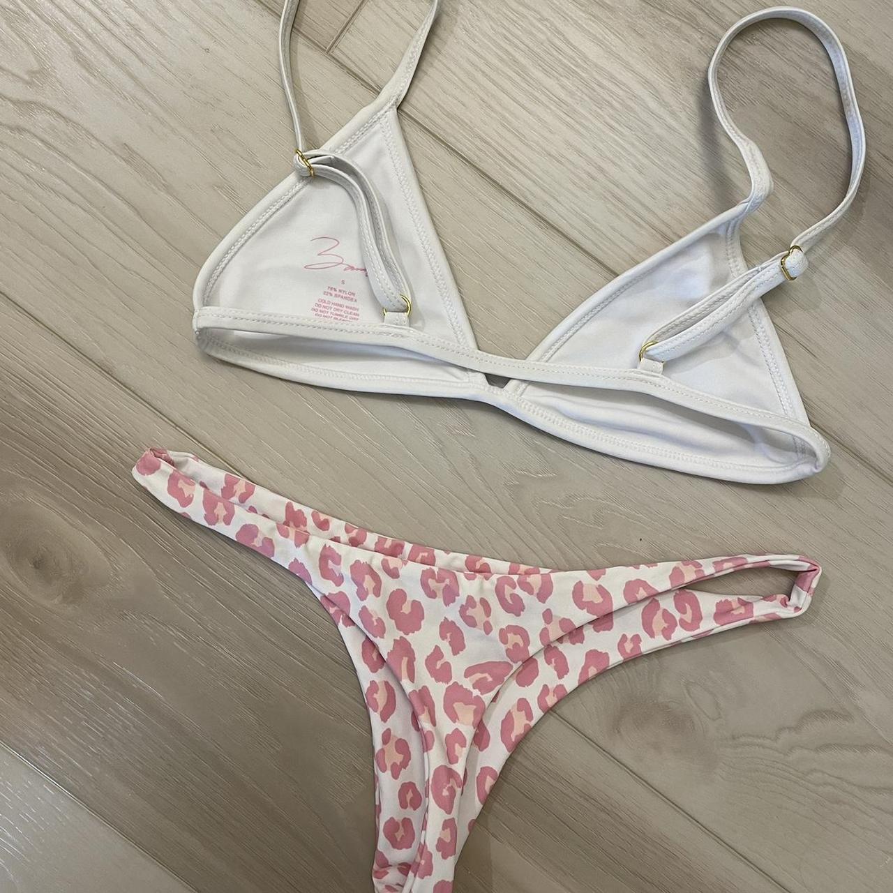 Bamba Swim Pink Leopard Bikini No Flaws Thong Depop