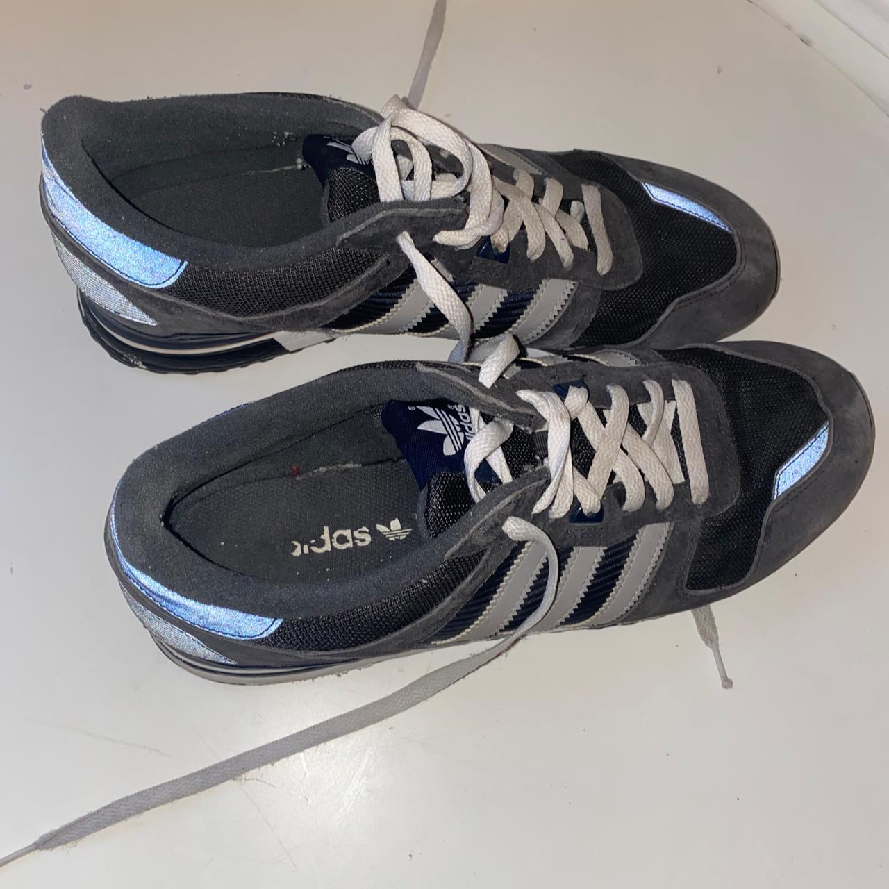 Adidas Zx 700 reflective back navy blue Size... - Depop