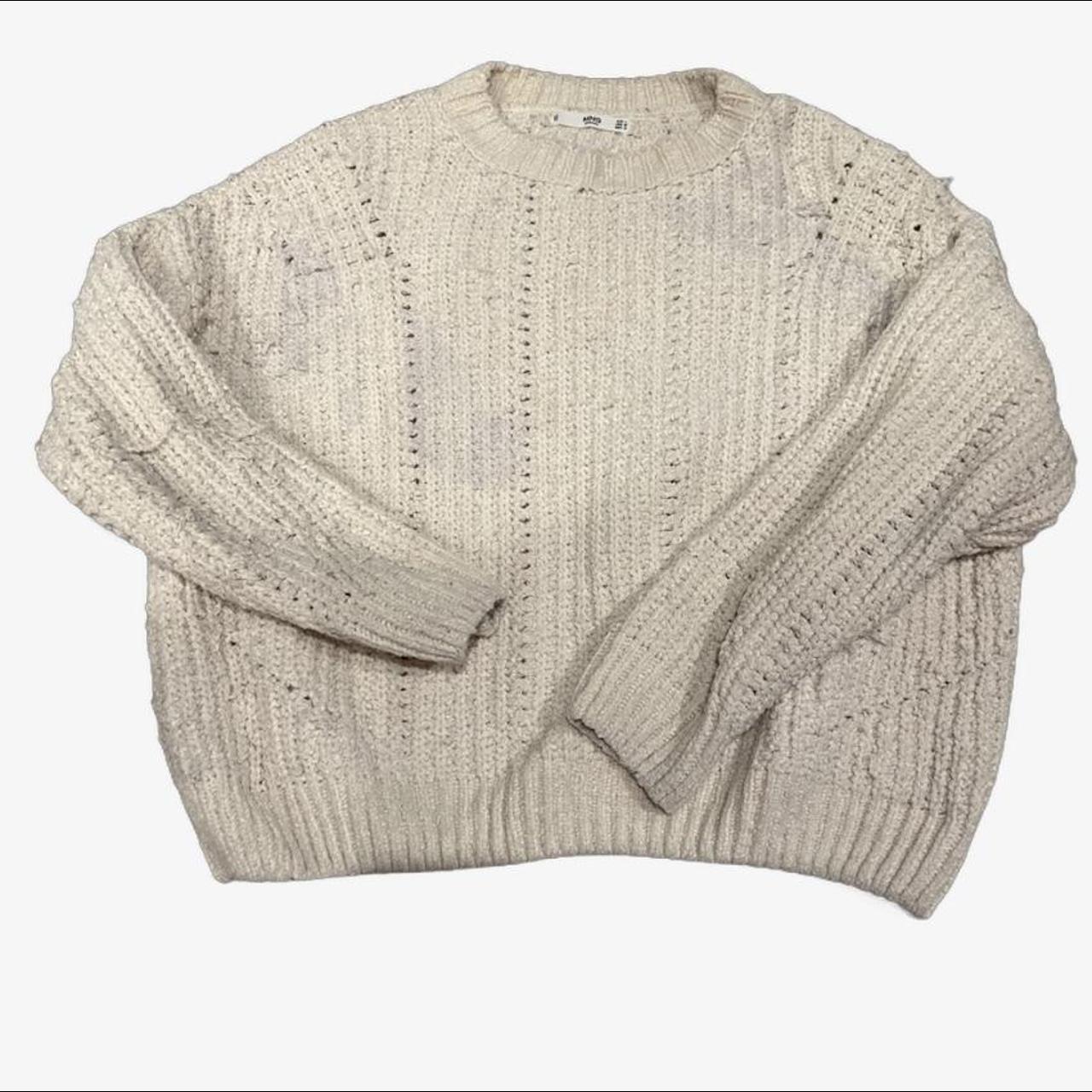 Mango Women's Cream Jumper Depop