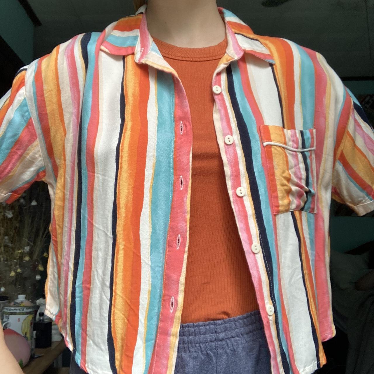 rainbow button up shirt forever 21