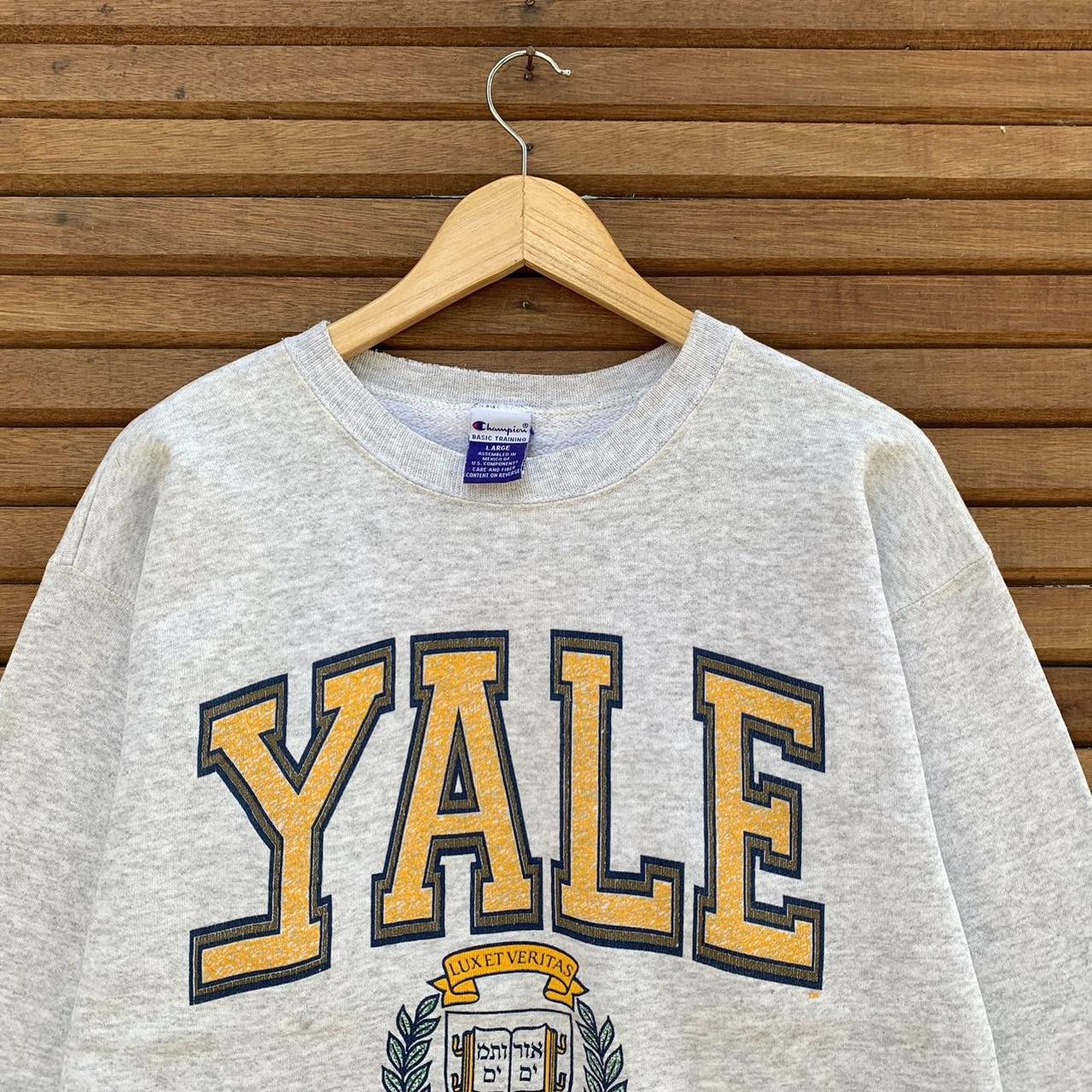 Vintage 90's Champion Fleece Hoodie Medium Weave Yale University