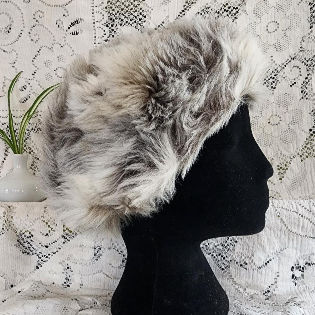 Nordic style hat, fluffy gray faux fur Depop