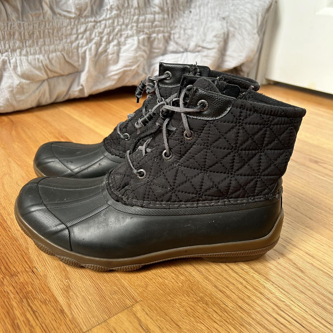 Women's black deals sperry duck boots