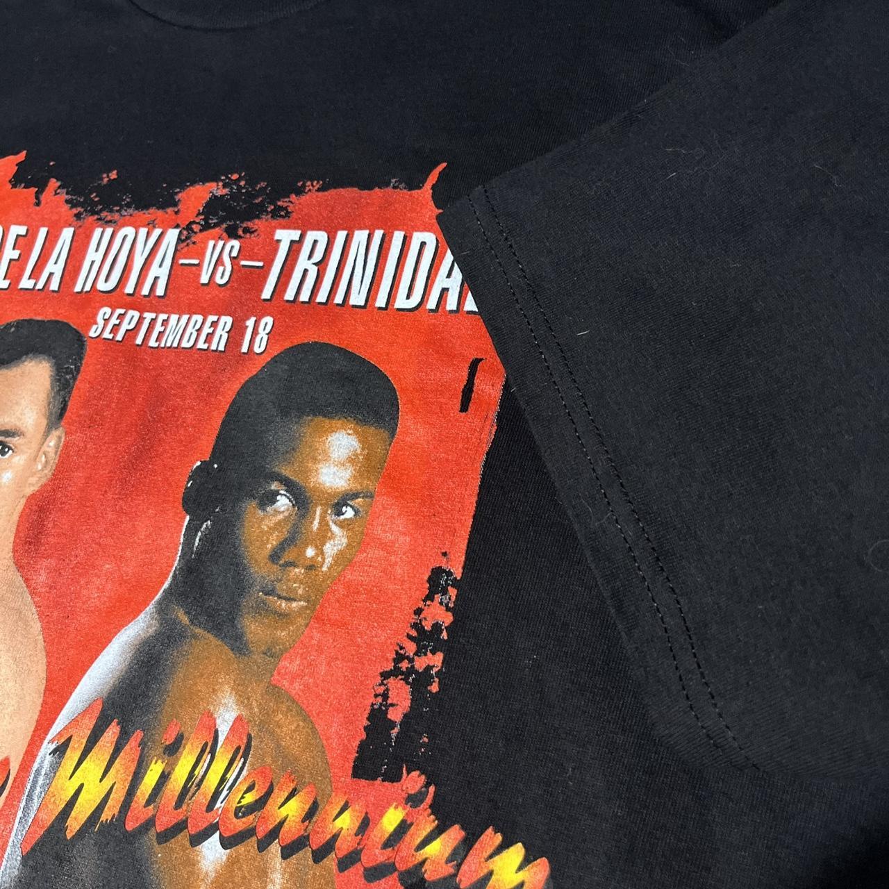 VINTAGE 99 MEN'S OSCAR DE LA HOYA VS FELIX TRINIDAD BOXING TEE SHIRT BLACK  SZ XL