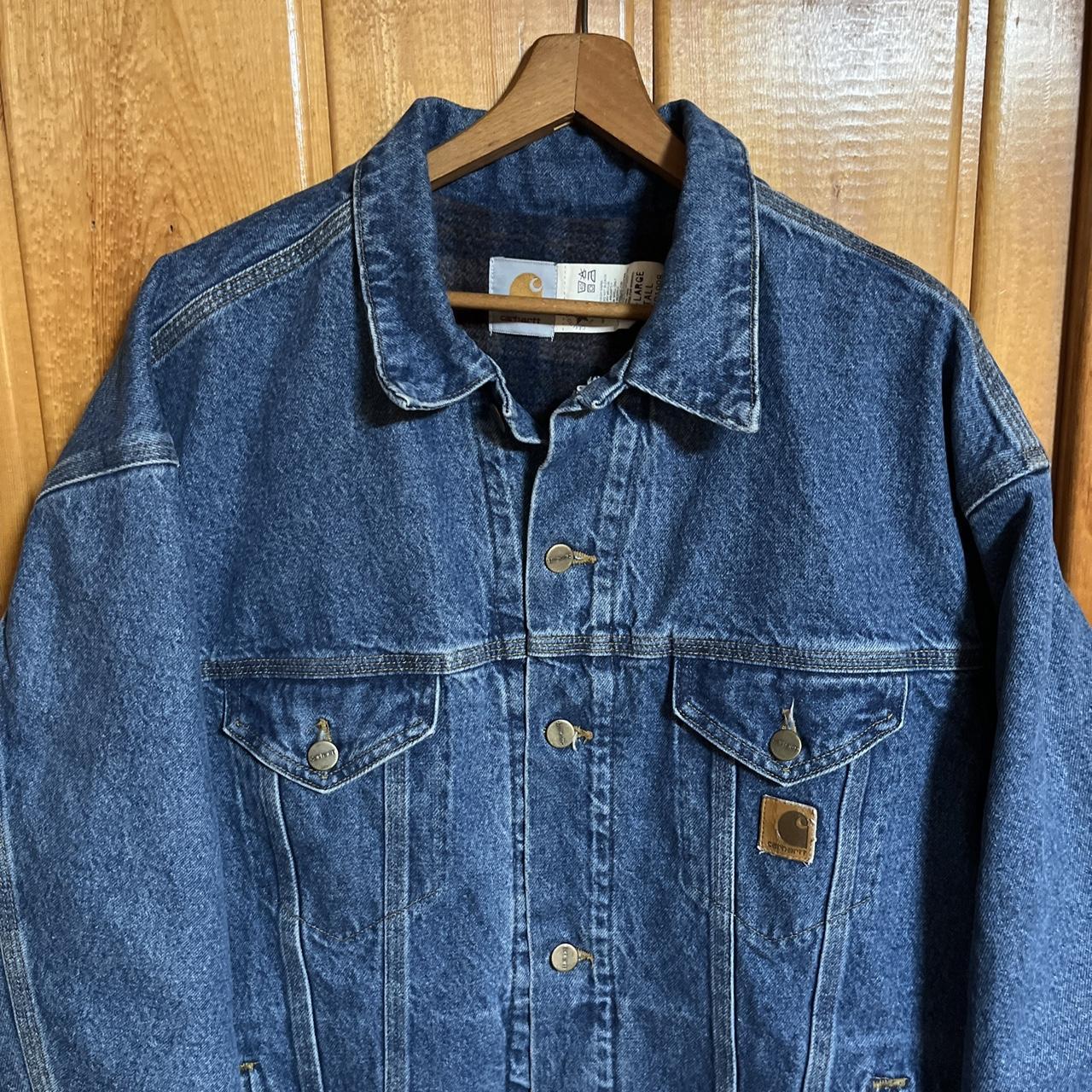 Carhartt Vintage Denim Trucker Jacket Blanket Lined... - Depop