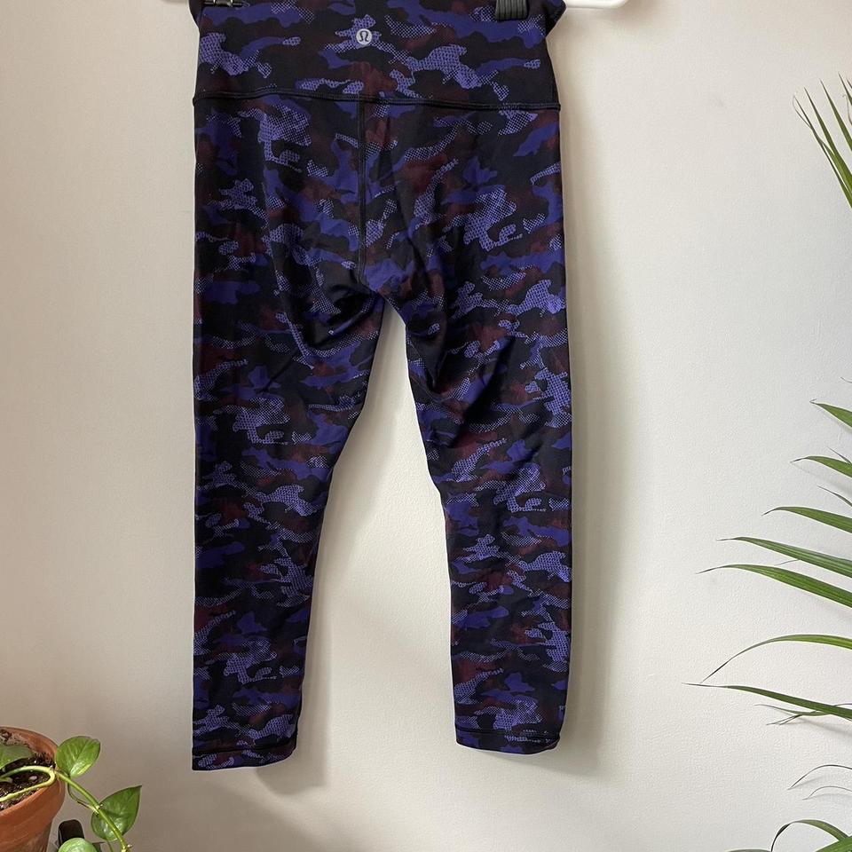 purple camo lululemon leggings - stretchy & - Depop