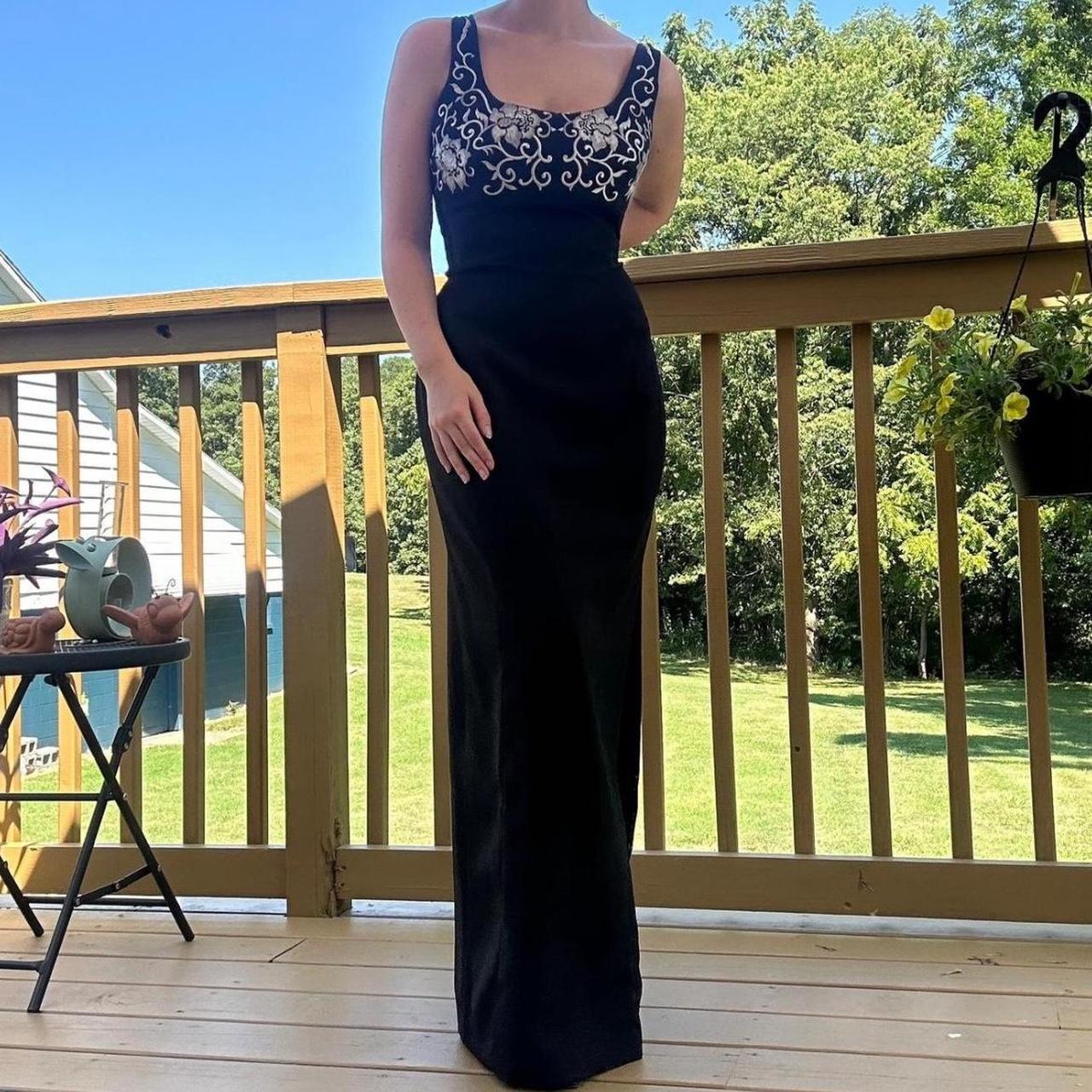GORGEOUS black 90s vintage goth alt prom dress with. Depop