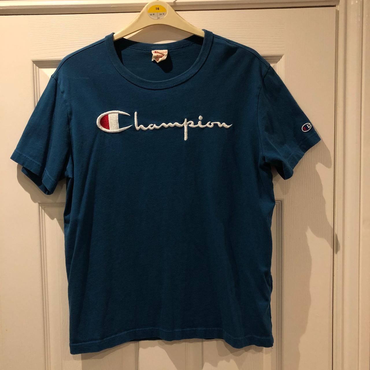 Men's Small Champion Reverse Weave Big logo tee... - Depop