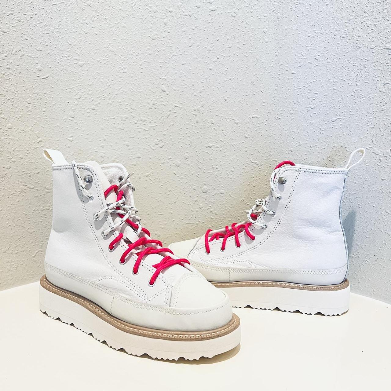 Off white leather converse online