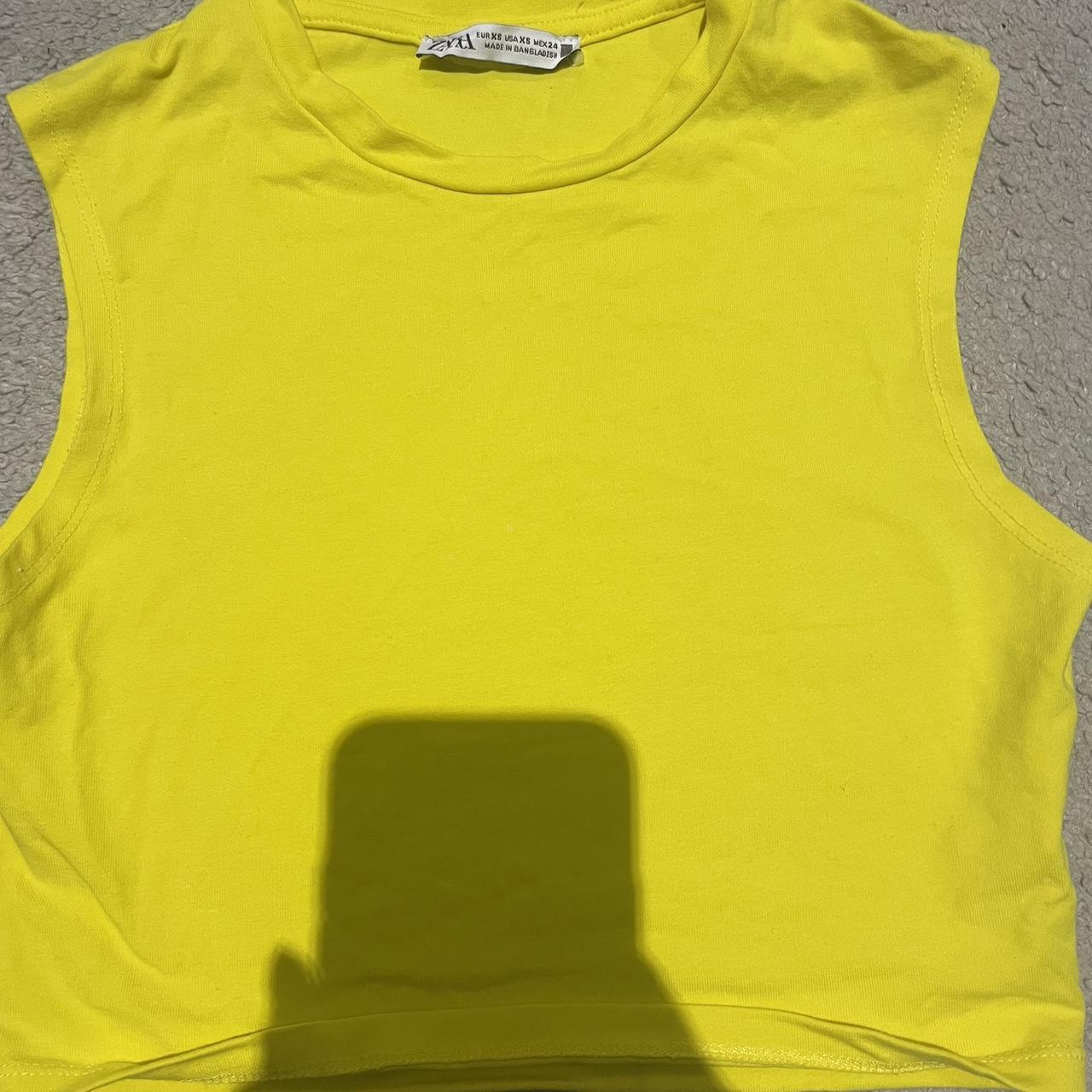 Yellow zara crop top Never been worn Depop
