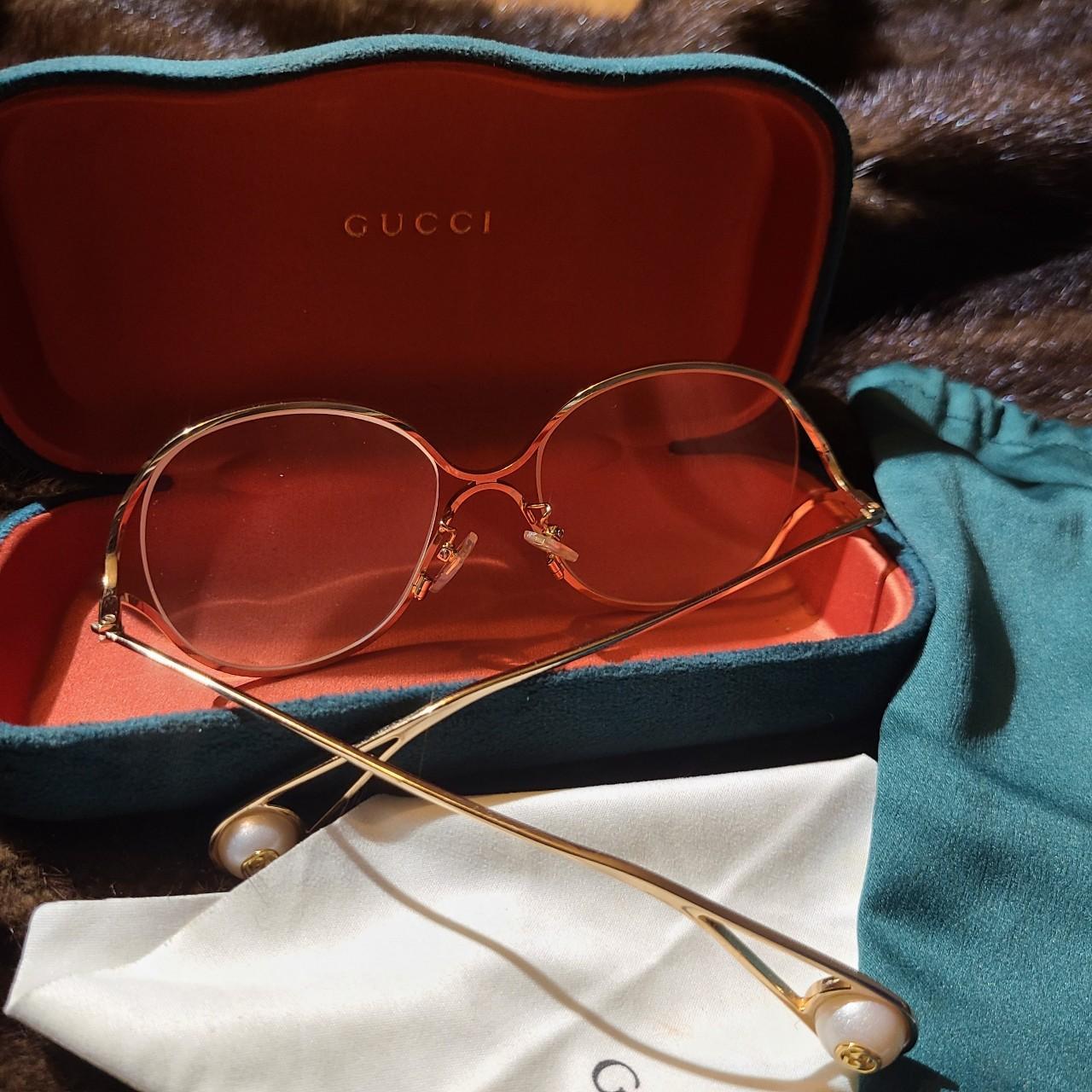 Gucci Women's Gold Sunglasses | Depop