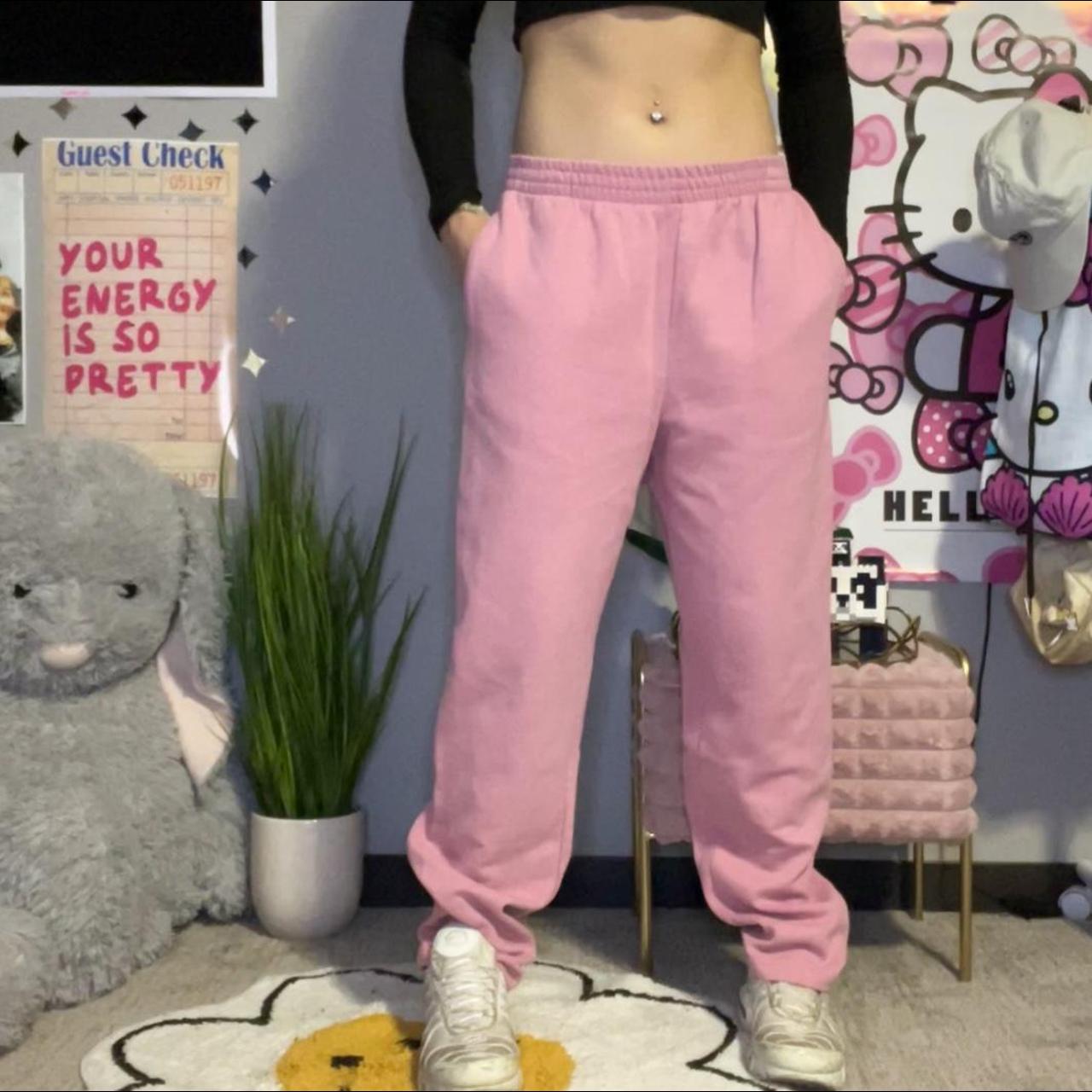 Baby pink baggy sweatpants Super cute and. Depop