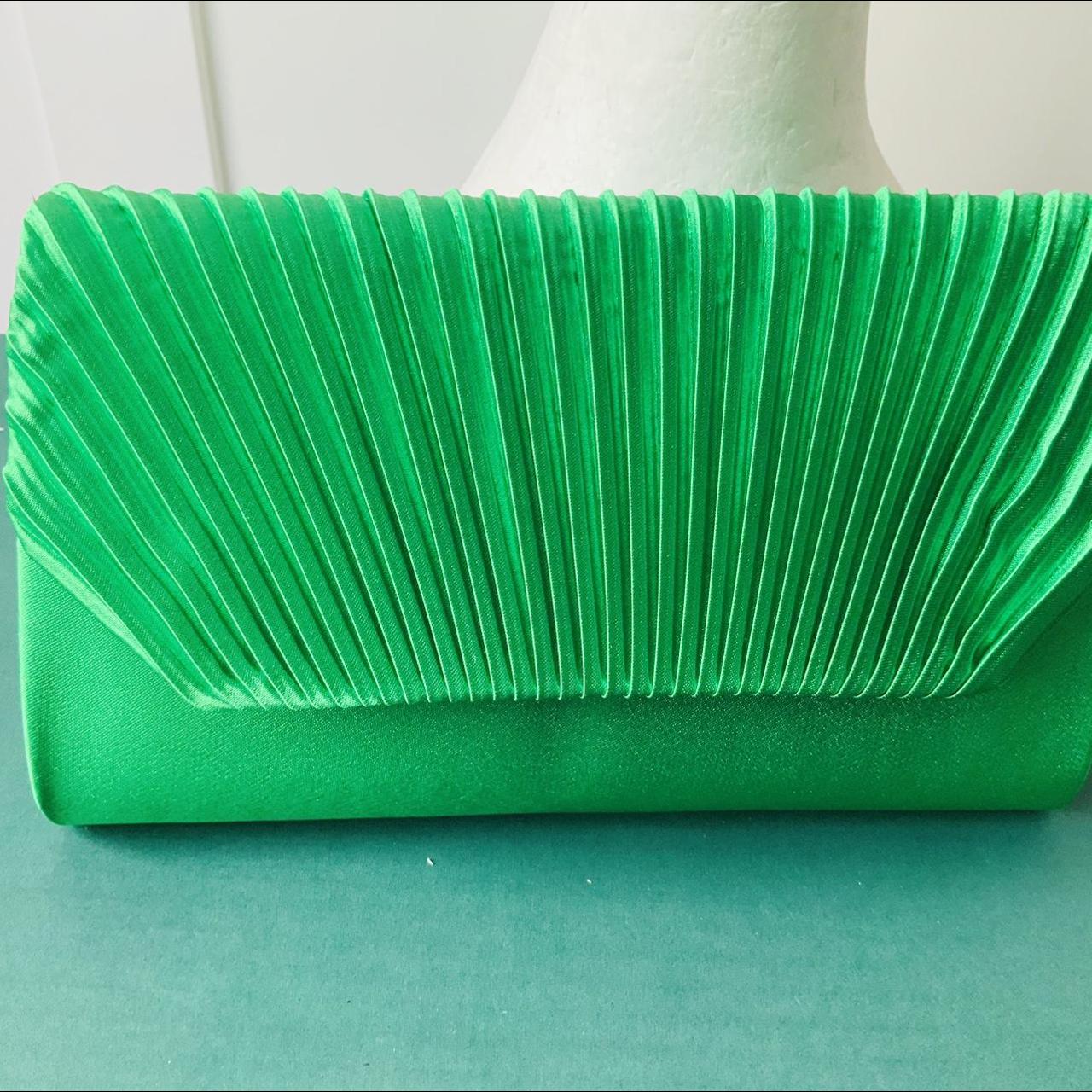 Apple green Satin Clutch Bag only wedding ladies... - Depop
