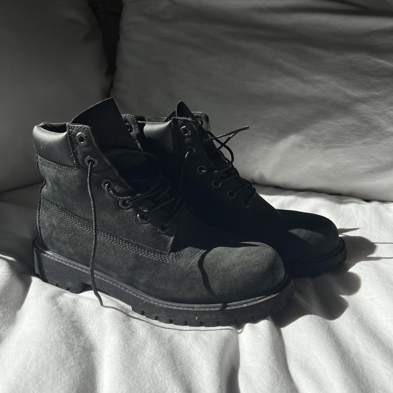 Timberland boots in black. Great condition and super... - Depop