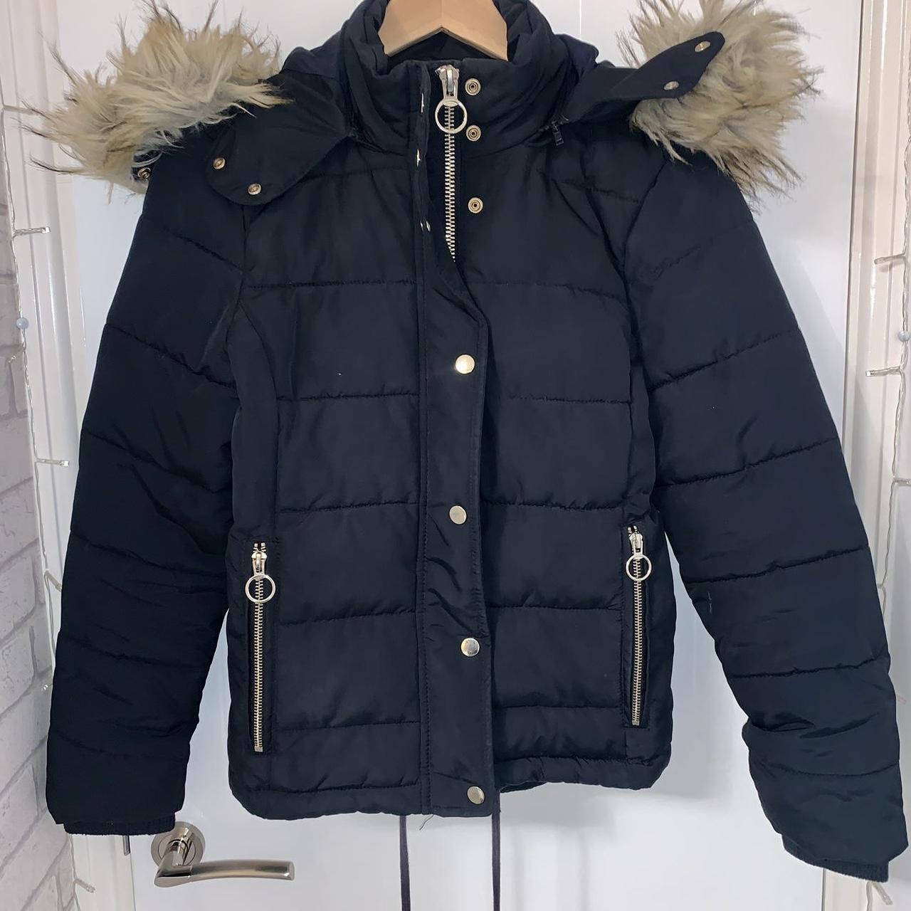 Topshop navy outlet coat