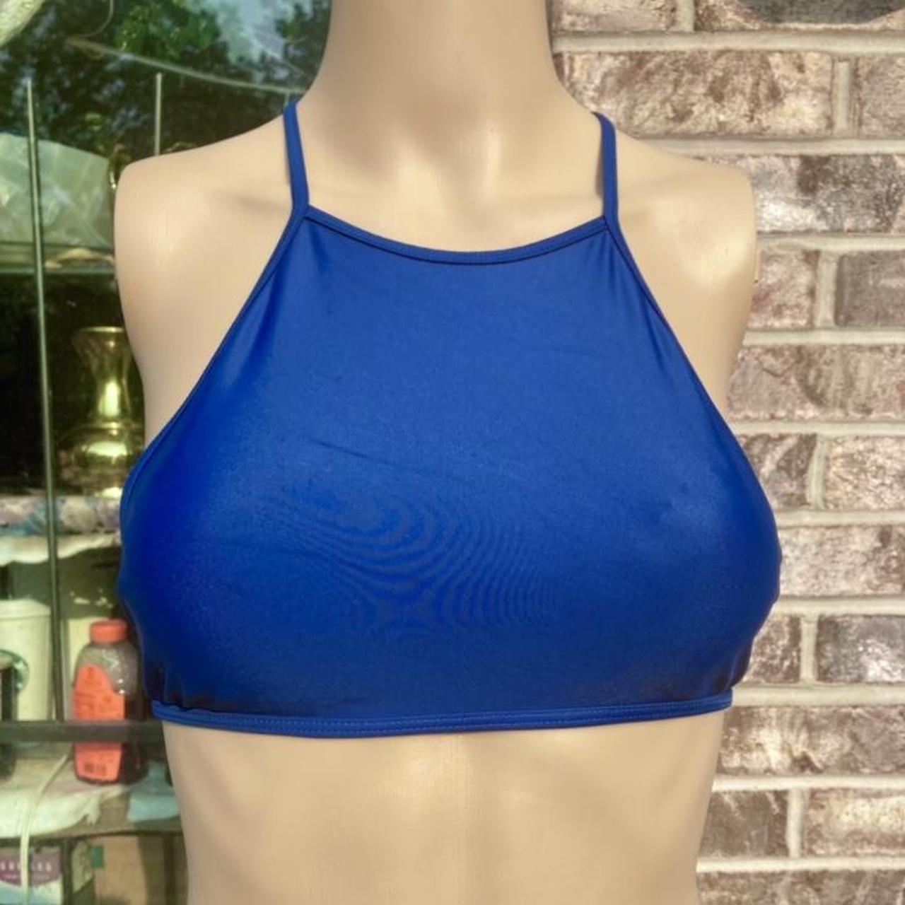 Aerie Blue Halter Bikini Swimsuit Top Size... Depop