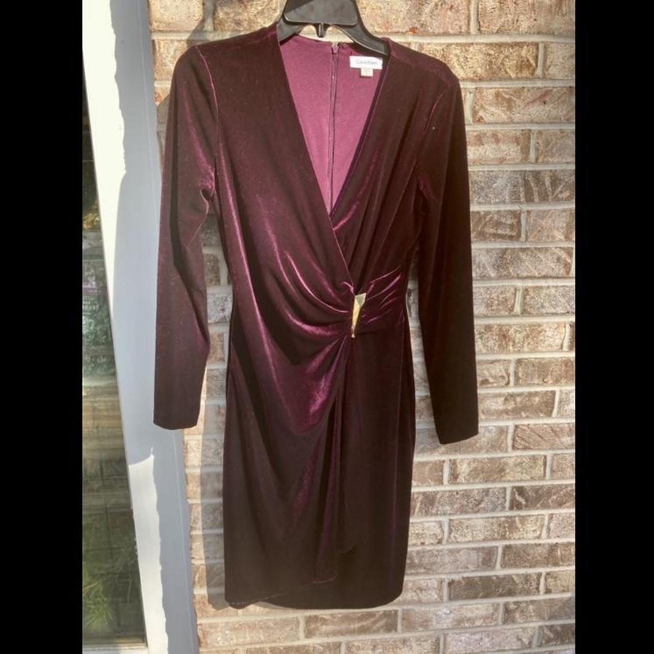 Calvin klein maroon outlet dress