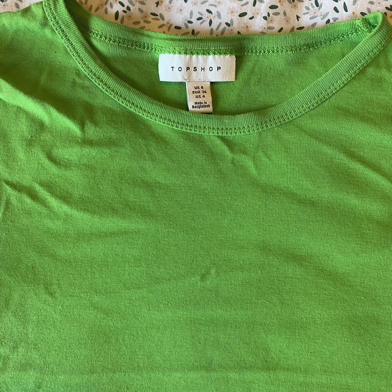 Topshop Women's Green T-shirt | Depop