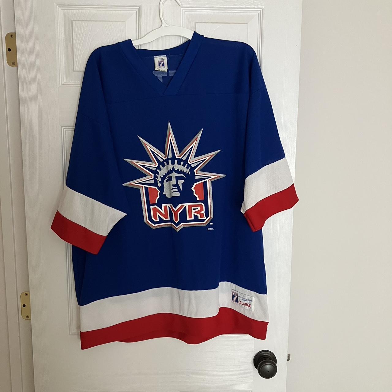 XL mens New York Rangers jersey retro Starter White Lady Liberty extra  large nhl