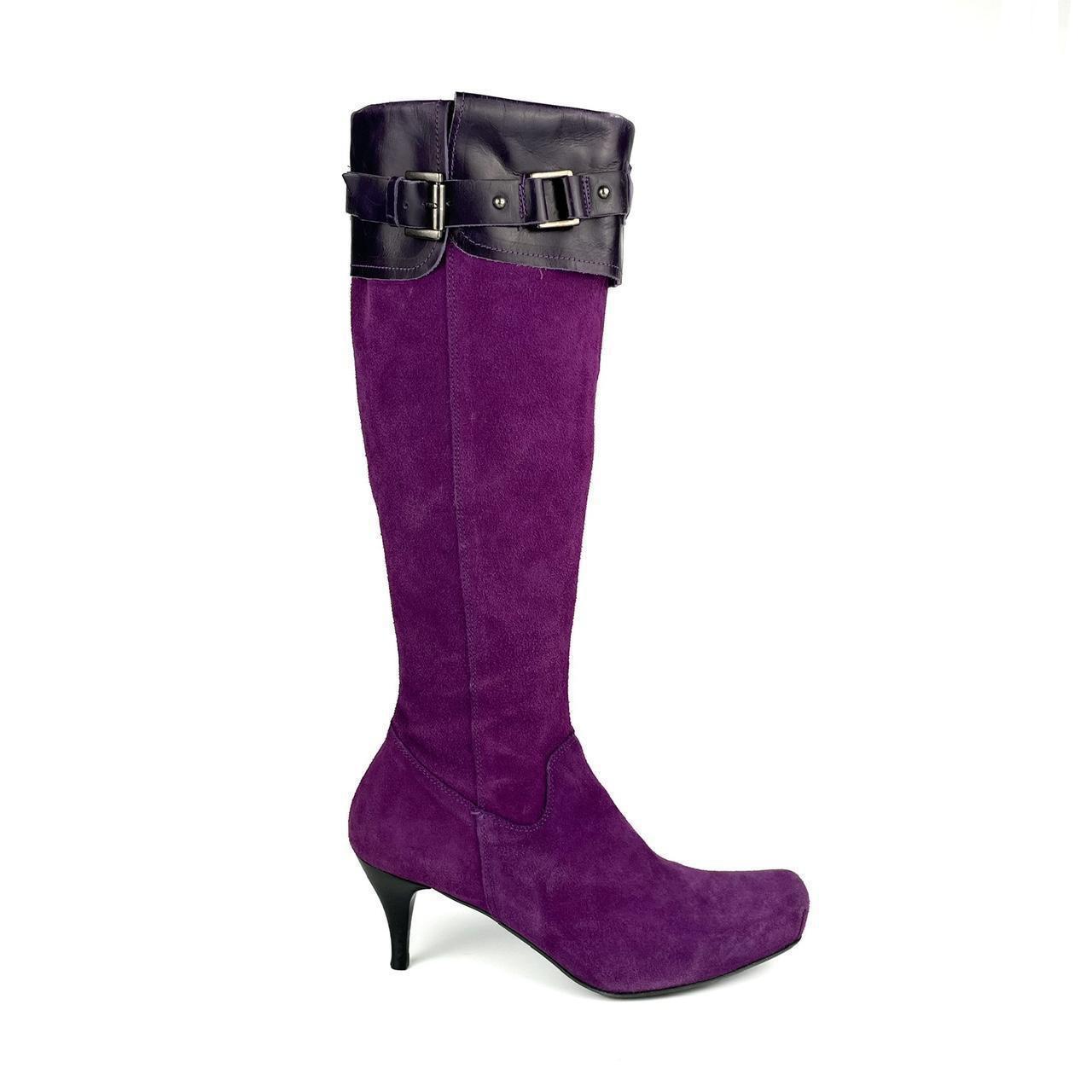 dark purple knee high boots