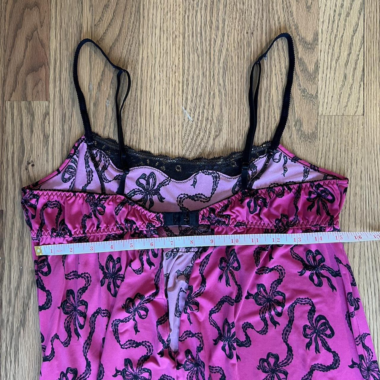 Vintage betsey Johnson pink bra with lil blue bow - Depop