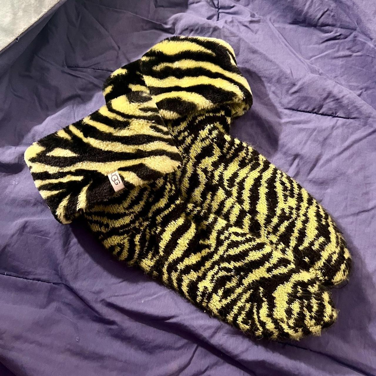 Ugg Lita fleece lined socks. Black and yellow animal - Depop