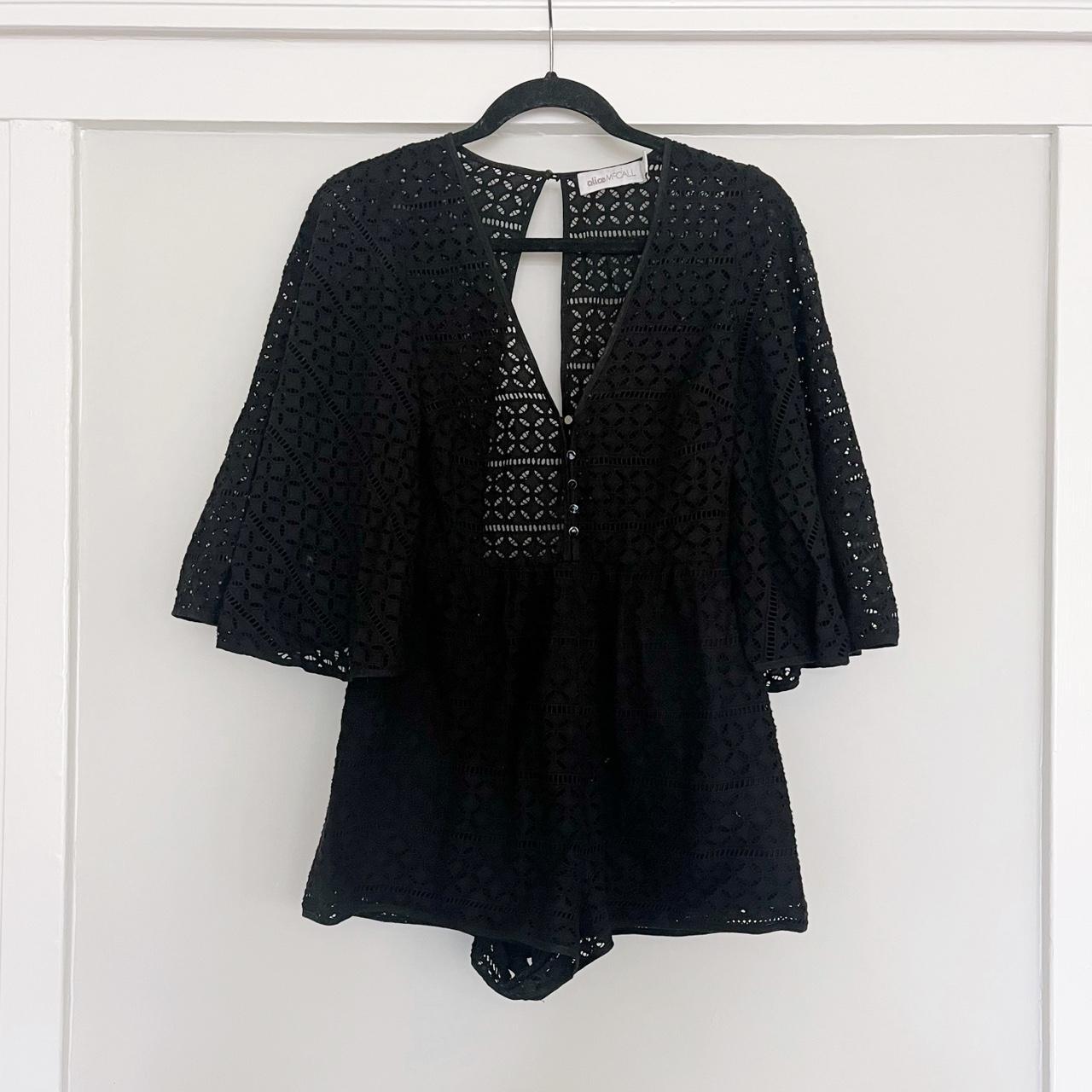 Alice McCall Black Long Sleeve Eyelet Romper /... - Depop