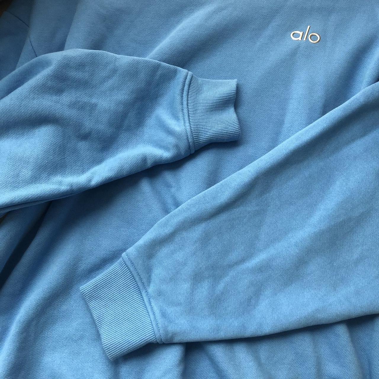 Alo Yoga Accolade Crew Neck Pullover Azure Blue... - Depop