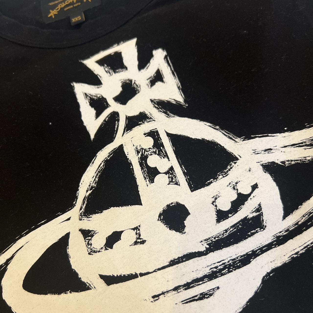 すぐ届く【Vivienne Westwood】BRUSH STROKE ORB Tシャツ BRUSH STROKE ORB NEW リラックスTシャツ(ブラック)（メンズ