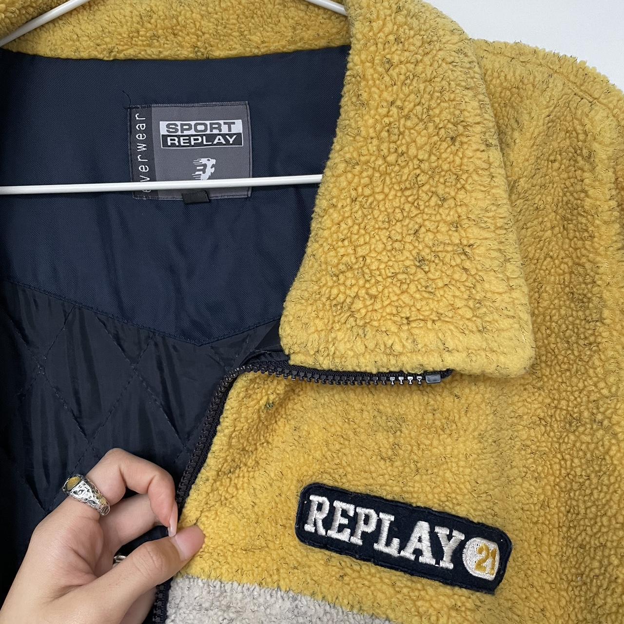 Vintage yellow fleece jacket size XL/XXL nike... Depop