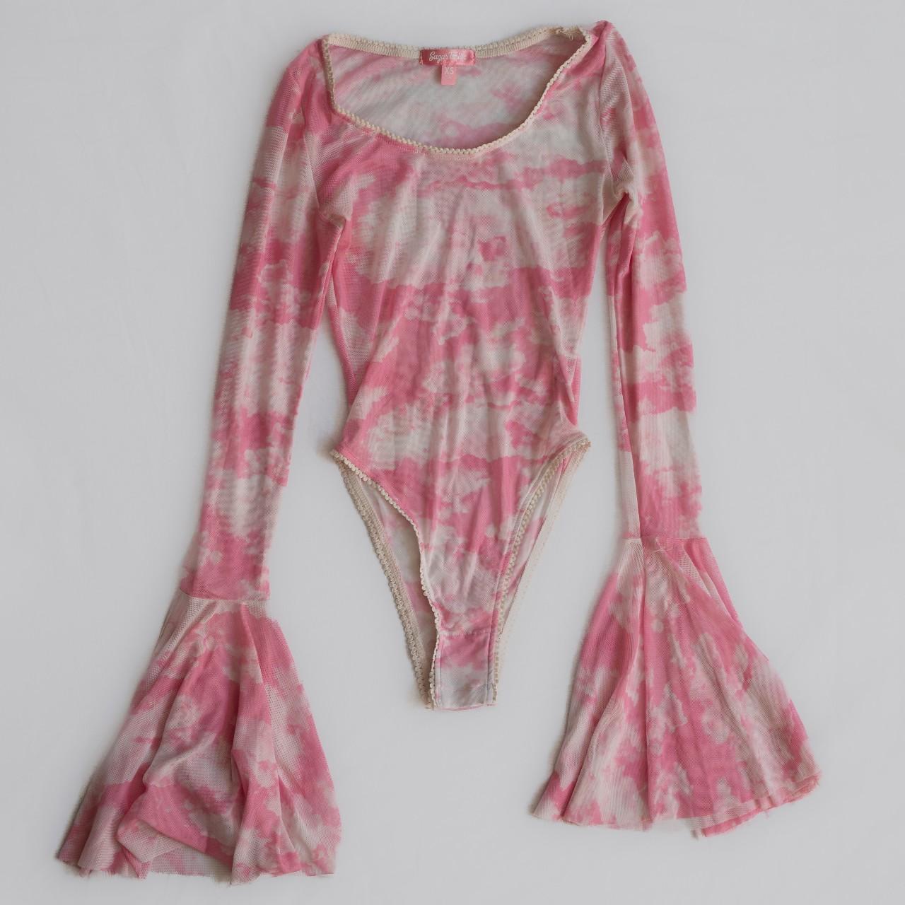 Sugar Thrillz Sheer Lace Up Bodysuit - Pink – Dolls Kill
