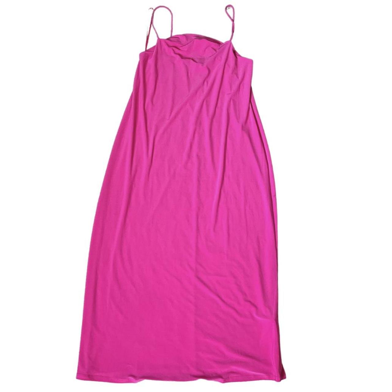 medium-long-bright-pink-dress-super-cute-has-slight-depop